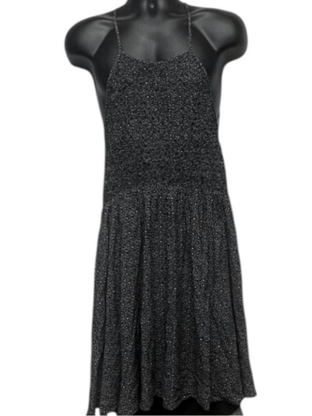 Kimchi Blue Black Halter Dress High Low Open Back Boho Flowy L